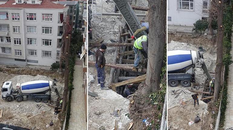 Avcılarda yıkım sırasında ağaç kesimine tepki