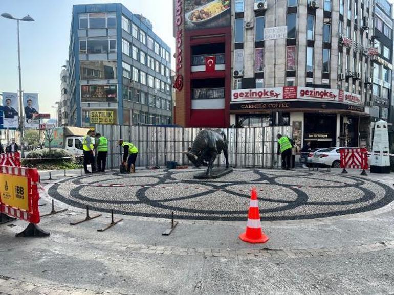 Boğa heykeli 15 gün süreyle bakıma alındı