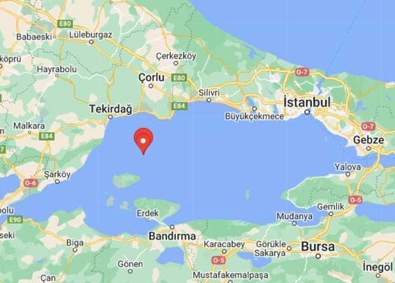 Son dakika: Marmara Denizinde 3,5 büyüklüğünde deprem