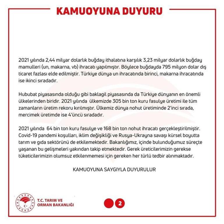 Son dakika:  Bakanlıktan Türkiye Hindistandan buğday ithal ediyor iddiasına yalanlama
