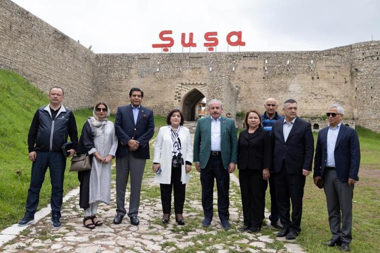 TBMM Başkanı Başkanı Şentop Şuşayı ziyaret etti