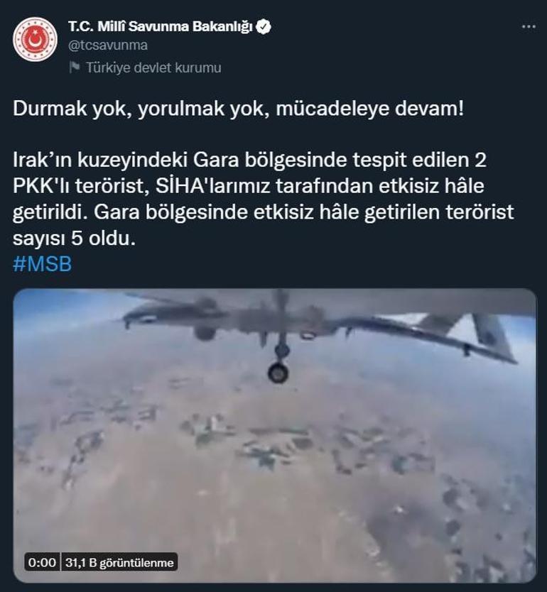 Son dakika: MSB duyurdu 2 terörist etkisiz hale getirildi