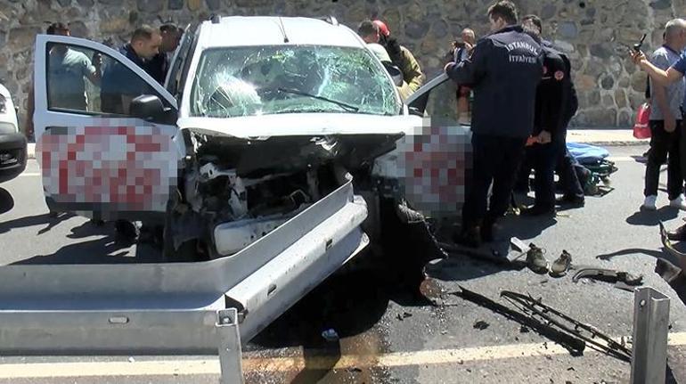 Maltepede araç bariyerlere çarptı Sürücü ağır yaralandı