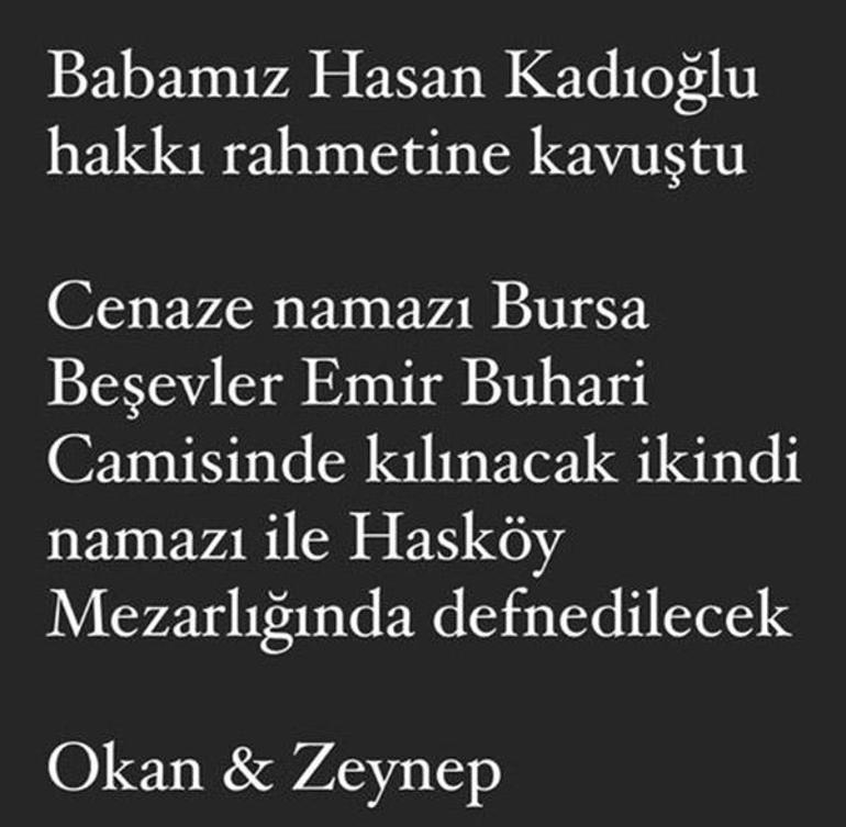 Okan Karacanın acı günü Kayınpederi Hasan Kadıoğlu hayatını kaybetti