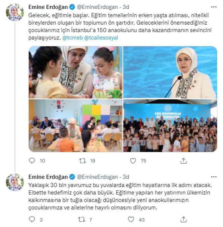Emine Erdoğan, Avcılar’da 150 Anaokulu Açılışı Töreni’n katıldı