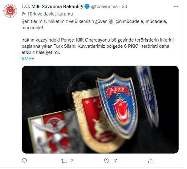 Son dakika Pençe Kilit bölgesinde 6 PKK’lı terörist etkisiz hale getirildi