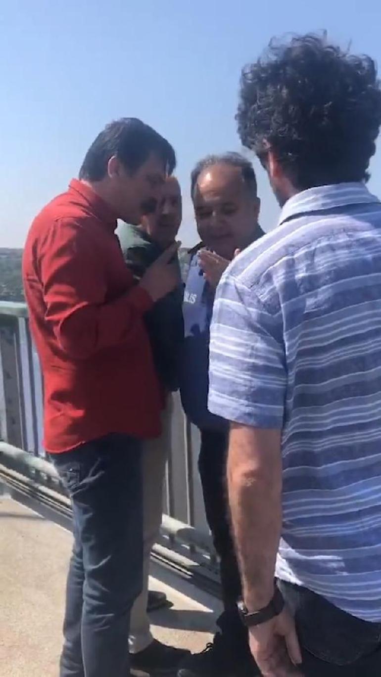 TİP milletvekilleri ile polis arasında köprüde pankart arbedesi