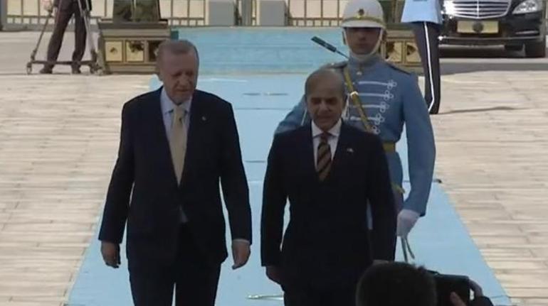 Cumhurbaşkanı Erdoğandan Pakistan Başbakanı Şerife resmi törenle karşılama