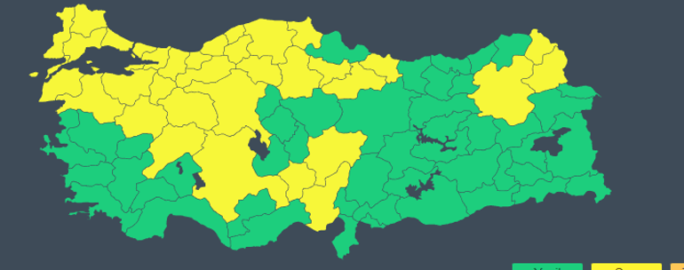 Meteorolojiden 34 il için flaş sarı kodlu uyarı geldi