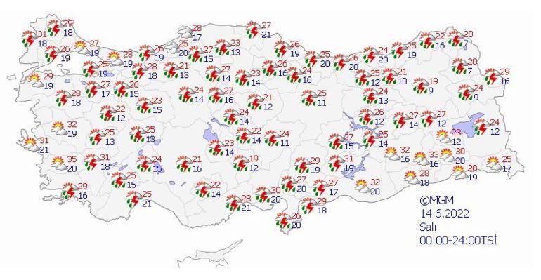 Meteorolojiden 24 il için sarı kodlu uyarı Sağanak yağış sürecek