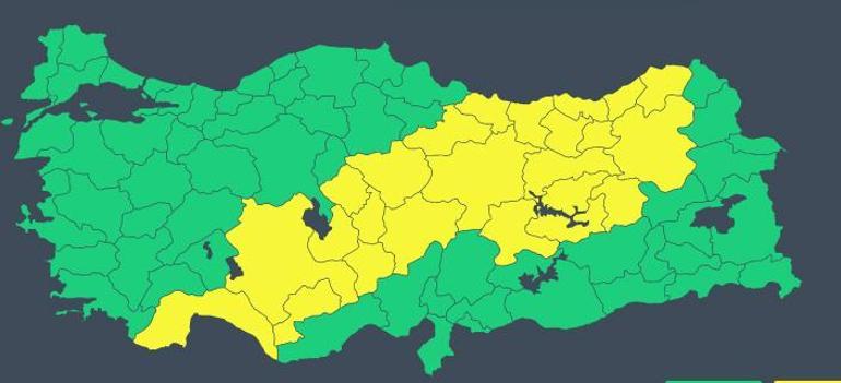 Meteorolojiden 24 il için sarı kodlu uyarı Sağanak yağış sürecek