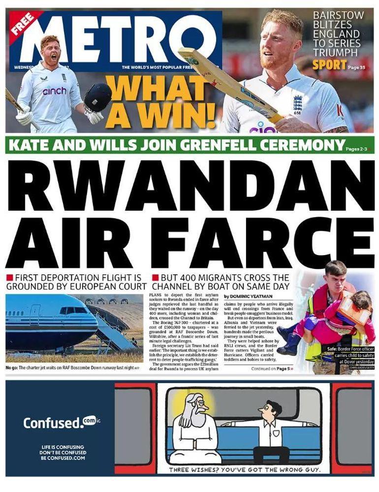 Tepki çeken Ruanda uçağının iptali manşetlerde: Utanç verici
