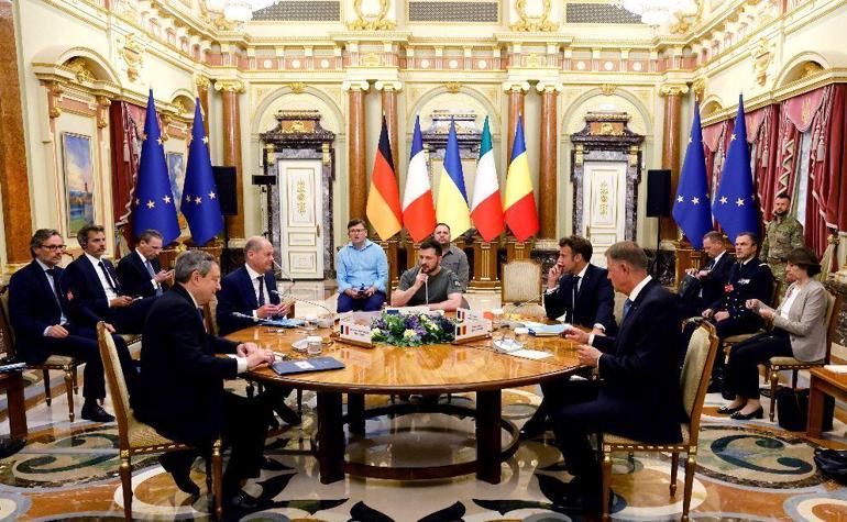 Fransa, Almanya ve İtalya liderleri Kievde