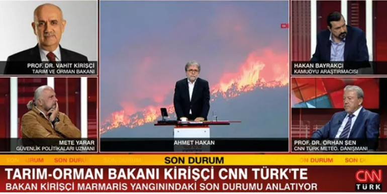 Marmariste orman yangını Bakan Kirişciden CNN TÜRKte açıklamalar