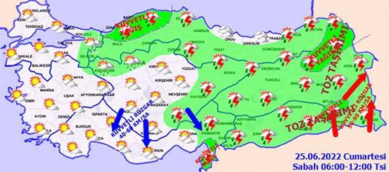 Meteoroloji bölge bölge uyardı: Kuvvetli yağış, fırtına ve toz taşınımı geliyor