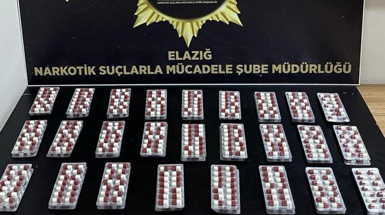 Elazığda 1077 sentetik ecza maddesi ele geçirildi