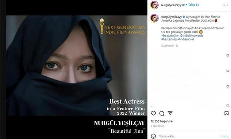 Nurgül Yeşilçaya Hollywood’dan ‘En İyi Kadın Oyuncu’ ödülü