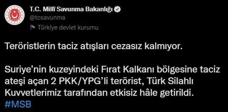 Pençe-Kilit, Pençe-Kaplan ve Fırat Kalkanında 6 PKKlı etkisiz hale getirildi
