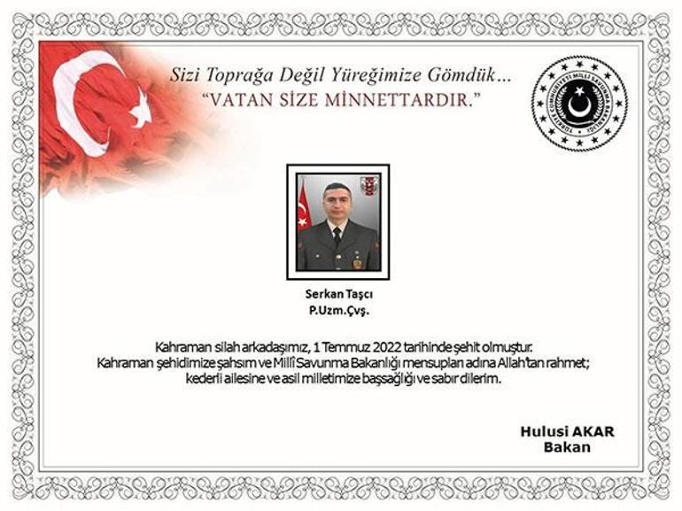 MSB acı haberi duyurdu 1 Asker şehit