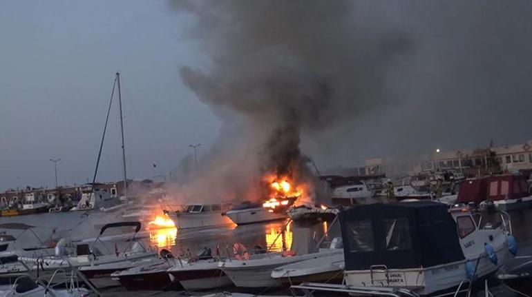 Avcılar limanında 7 tekne alev alev yandı