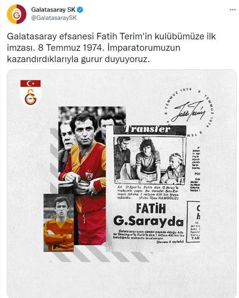Galatasaraydan Fatih Terim paylaşımı