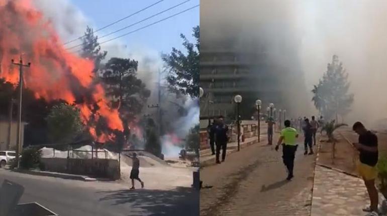 Son dakika... Marmaris İçmelerde orman yangını Alevler otele sıçradı