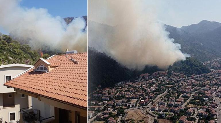 Son dakika... Marmaris İçmelerde orman yangını Alevler otele sıçradı