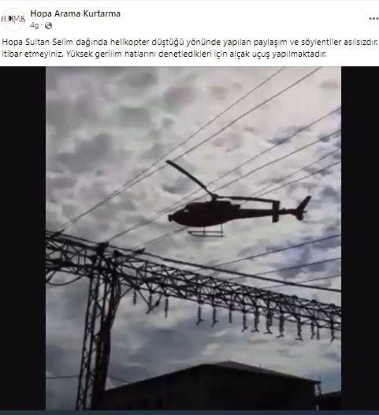 Helikopter düştü ihbarı ilçeyi ayağa kaldırdı