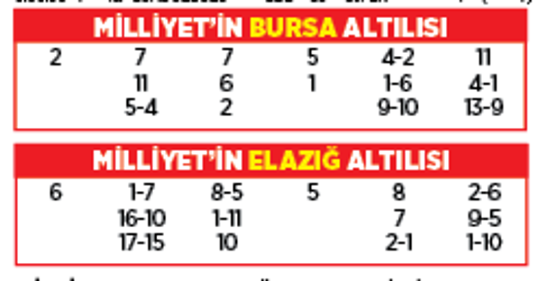 Altılı ganyanda bugün (1 Ağustos)