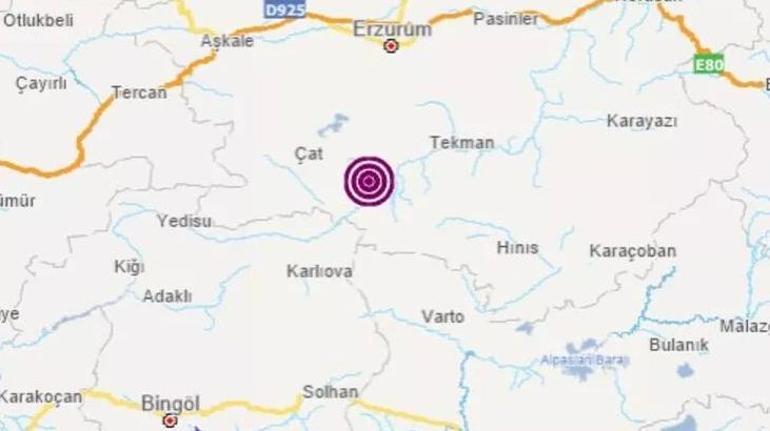 Erzurumda 4,3 büyüklüğünde korkutan deprem