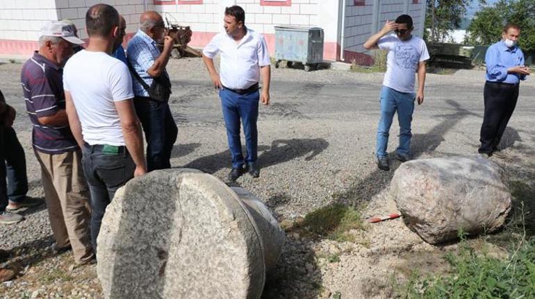 Köyü karıştıran 250 yıllık sütunlar ünlü ailenin villasından çıktı