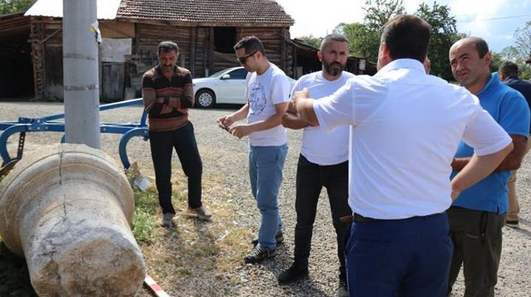 Köyü karıştıran 250 yıllık sütunlar ünlü ailenin villasından çıktı
