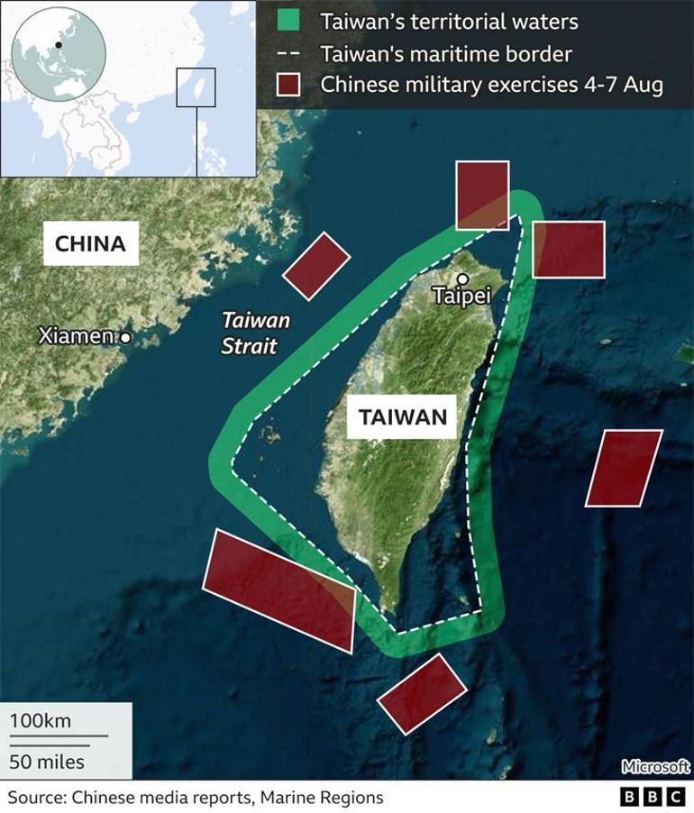 Çin füzeleri fırlattı Tayvanı tamamen kuşattı
