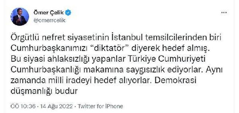 Çelik: Asıl diktatörlük, milli iradeye saygısızlıktır