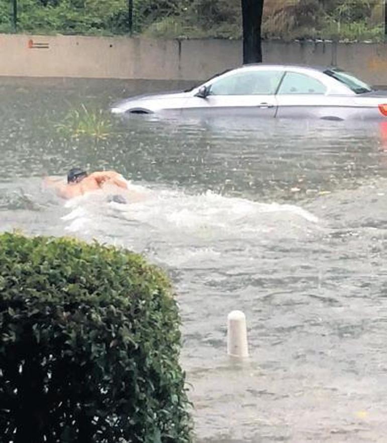 İstanbul yolları nehir oldu aktı