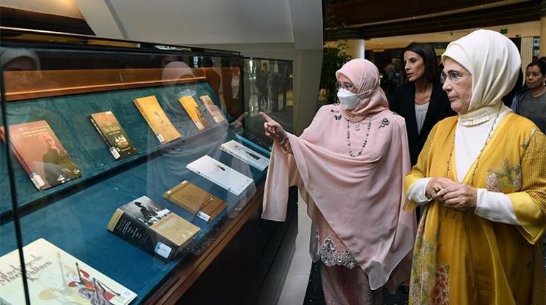 Emine Erdoğan ve Kraliçe Iskandariah Cumhurbaşkanlığı Millet Kütüphanesini ziyaret etti