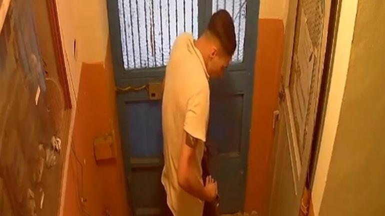 Evden pantolon çaldı Ceplerini apartman girişinde boşalttı