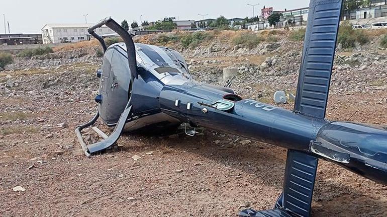 İzmirde helikopter kazası Yan yattı, ekipler bölgede