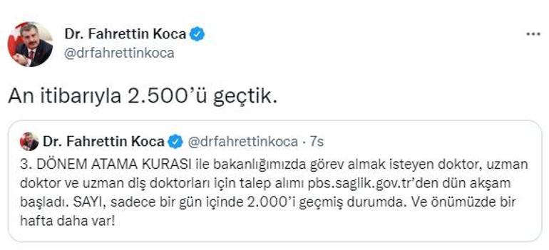 Bakan Koca duyurdu: An itibarıyla 2.500’ü geçtik