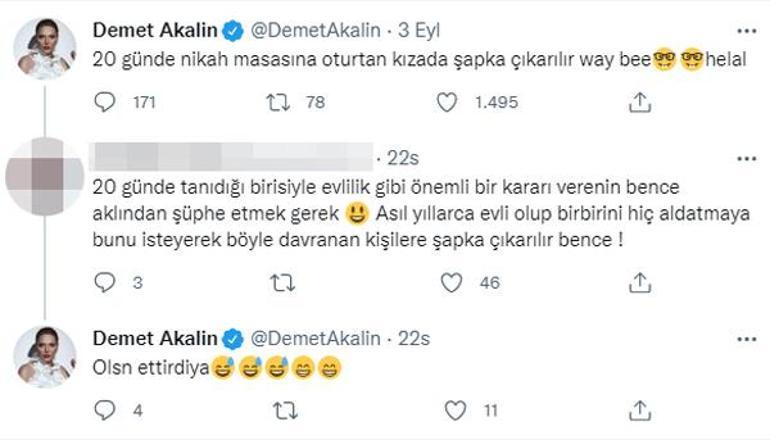 Demet Akalın, Mert Aydından evlilik teklifi alan Merve Boluğura gönderme mi yaptı