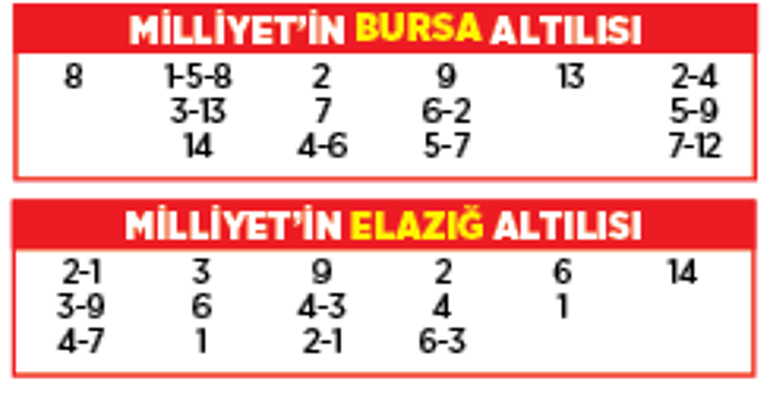 Altılı ganyanda bugün (5 Eylül)