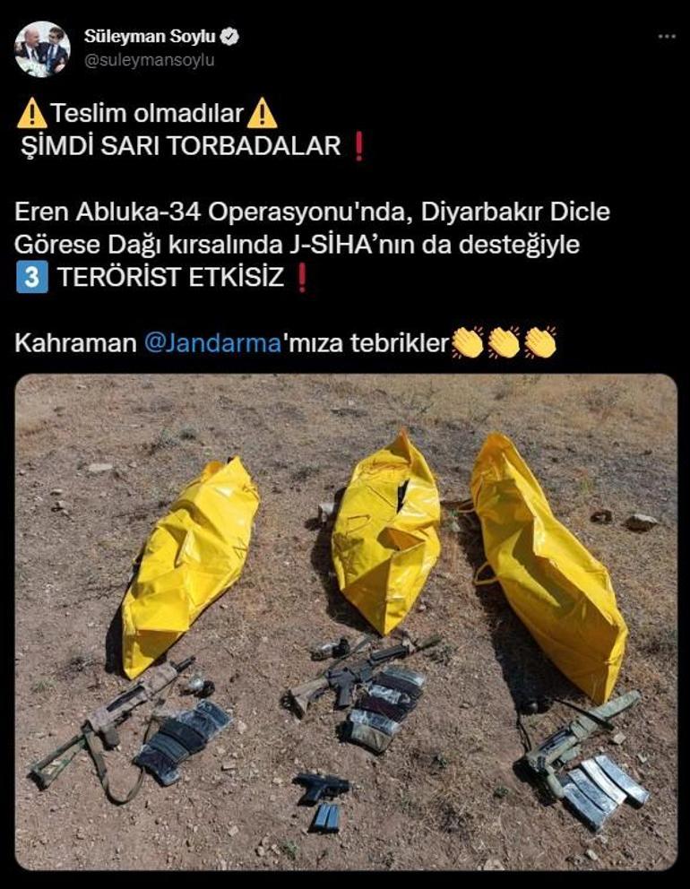 Diyarbakırda nokta atışı 3 terörist etkisiz hale getirildi