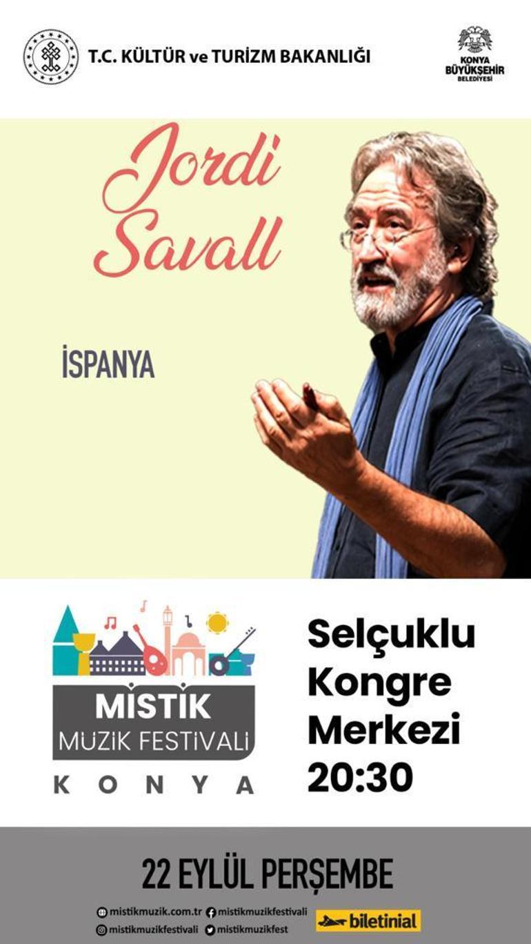Uluslararası Konya Mistik Müzik Festivali Katalan müzisyen Jordi Savall konseriyle başlıyor