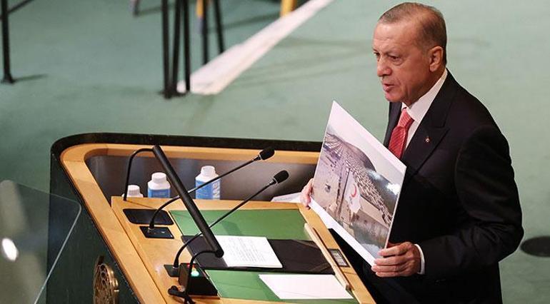 Cumhurbaşkanı Erdoğan BMde dünyaya bu görüntülerle seslendi