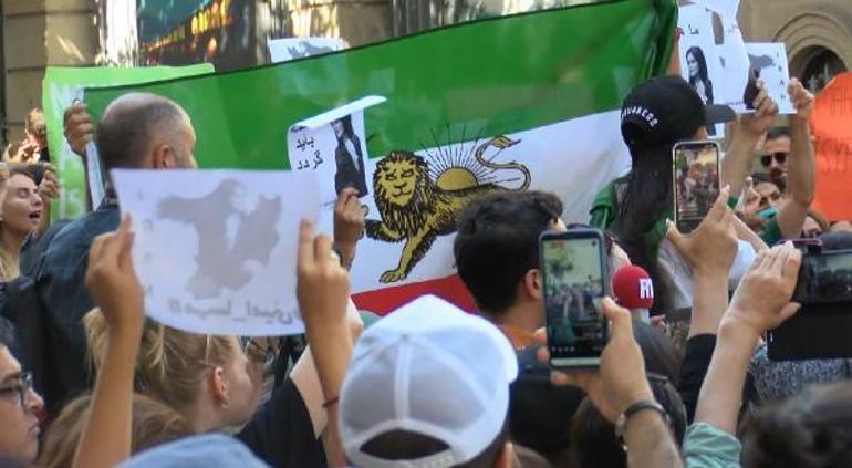 İran Başkonsolosluğu önünde Mahsa Amini protestosu