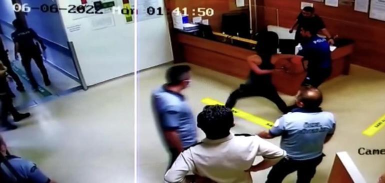 İstanbul’da polisin kurtardığı kadın, polise kafa attı