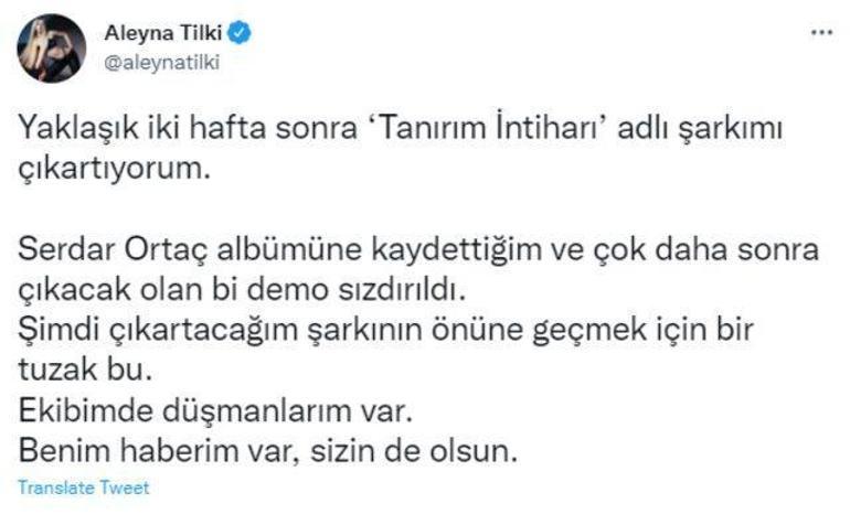 Aleyna Tilki sert çıktı: Ekibimde düşmanlarım var