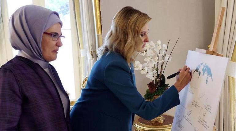 Sıfır Atık imzası Emine Erdoğan, Olena Zelenskayı İstanbulda ağırladı