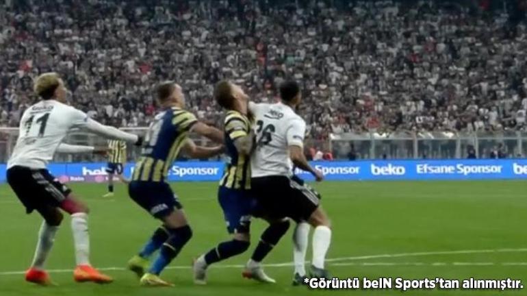 Hakem yorumcuları Beşiktaş - Fenerbahçe derbisindeki tartışmalı pozisyonları değerlendirdi El, rakibinin boğazında