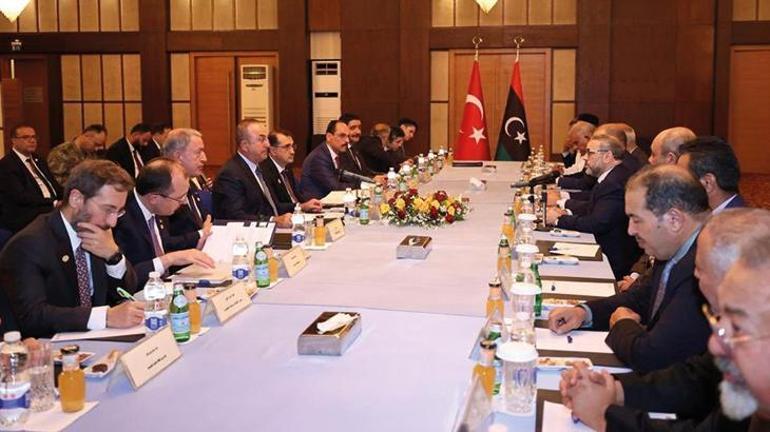 Dışişleri Bakanı Çavuşoğlu, Libya Yüksek Devlet Konseyi Başkanı El-Meşri ile bir araya geldi